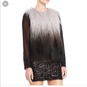 BCBGMAXAZRIA fur ombré vest